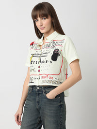 Women Ecru Regular Fit Casual Shirt