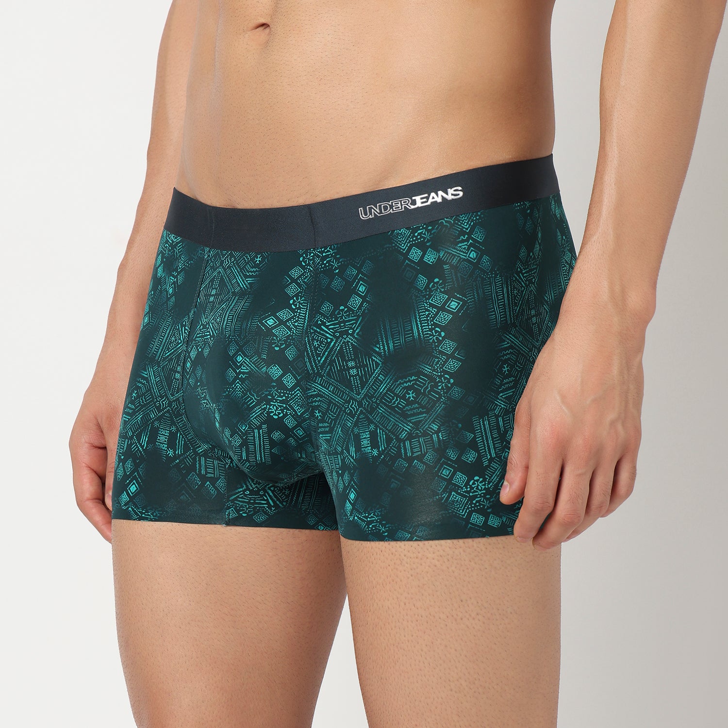 Underjeans Green Nylon Blend Trunk