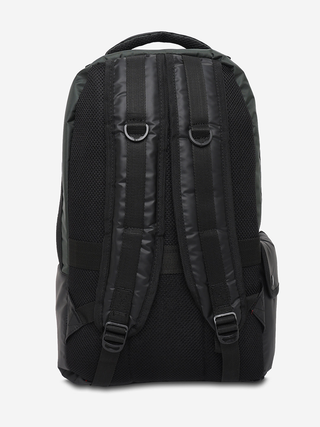 Unisex Black & Olive Polyester Backpack