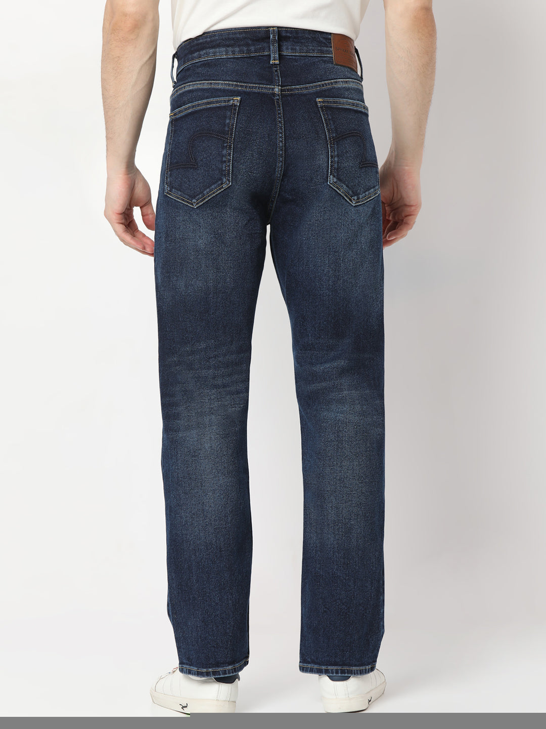 Spykar Dark Blue straight fit Jeans For Men