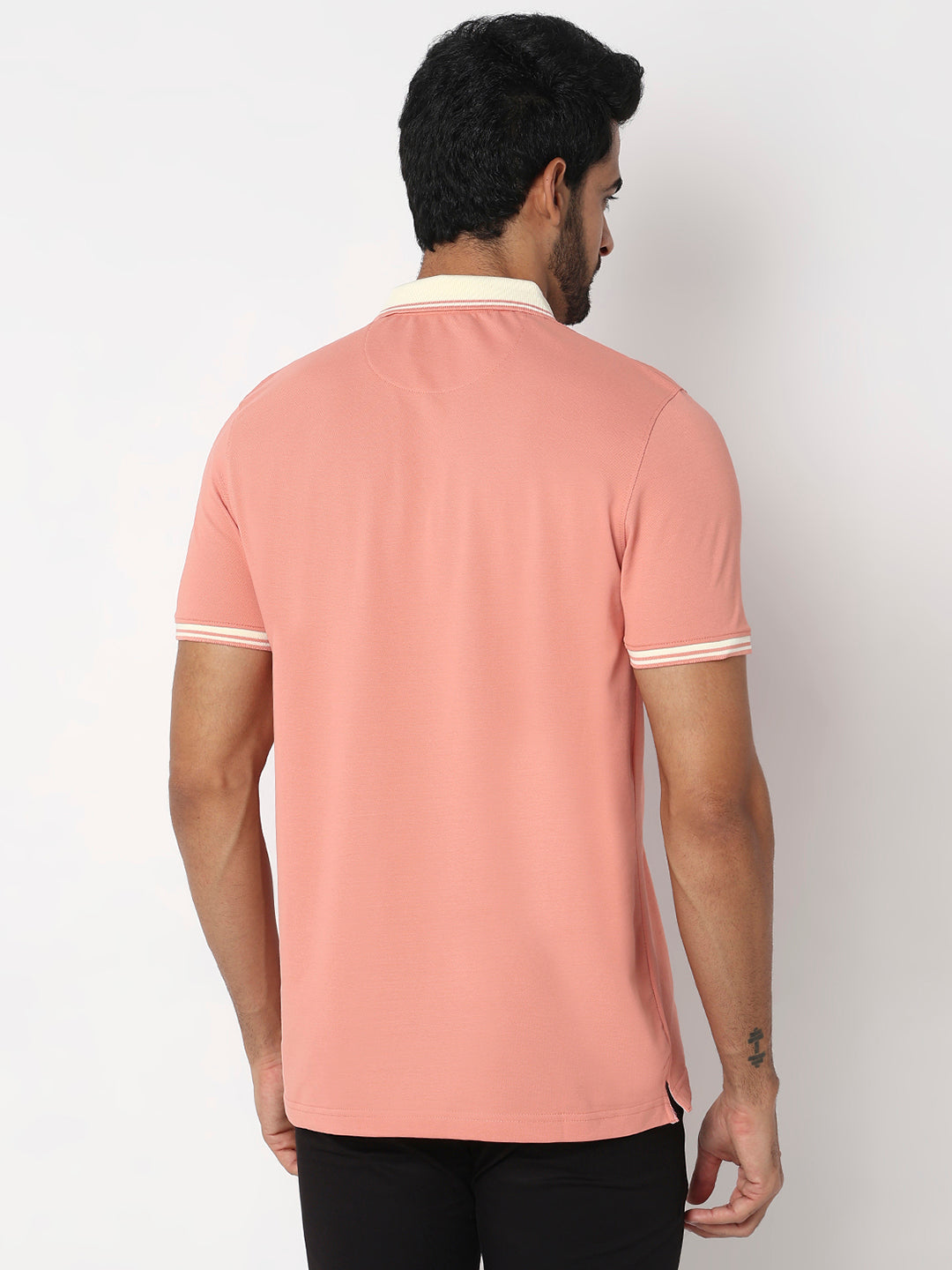 Spykar Onion Pink Slim Fit Casual T-Shirts For Men