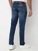 Men Jeans Regular Fit Dark Blue Mid Rise