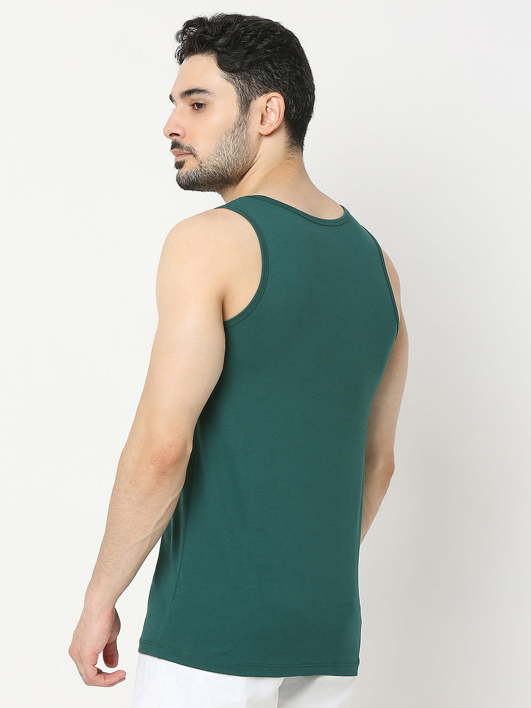 Underjeans by Spykar Men Premium Bottle Green Fashion Vest