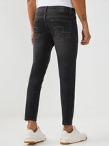 Men Kano Jeans Slim Fit Charcoal Black Mid Rise