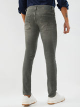 Men Kano Jeans Slim Fit Olive Green Low Rise