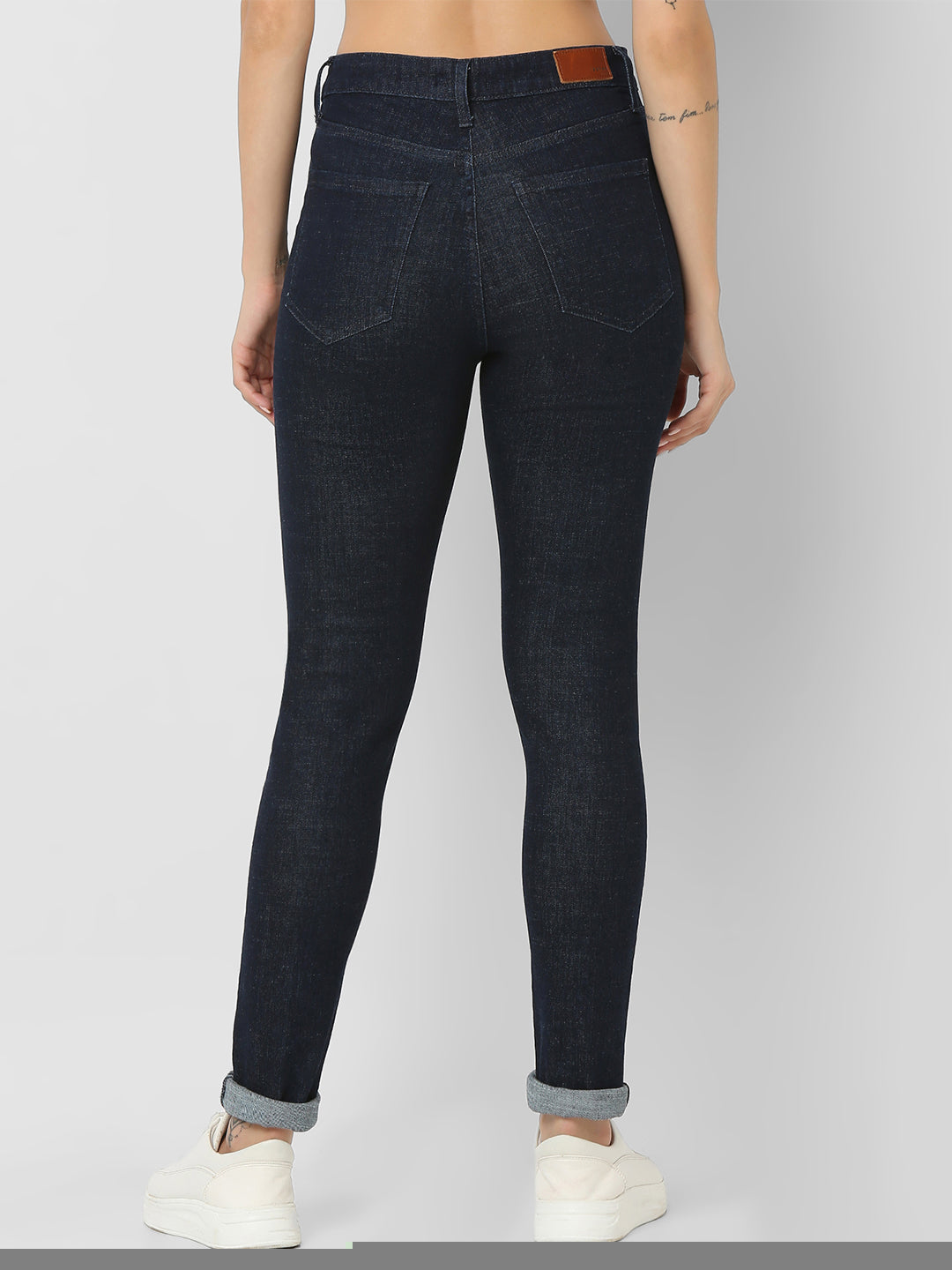 Spykar Dark Blue High Rise Skinny Fit Casual Jeans For Women