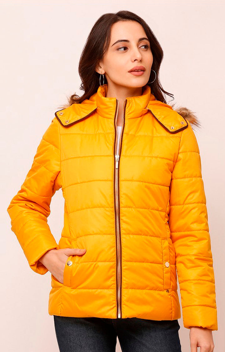 Spykar Women Yellow Solid Front Open Jacket