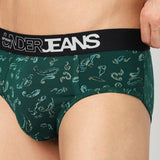 Underjeans Pack Of 2 Cotton Blend Print Mid-Rise Briefs