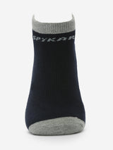Pack Of 2 Navy Grey Solid Mens Ankle Length Socks