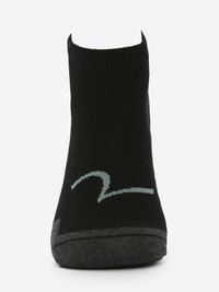 Pack Of 2 Black White Solid Mens Ankle Length Socks