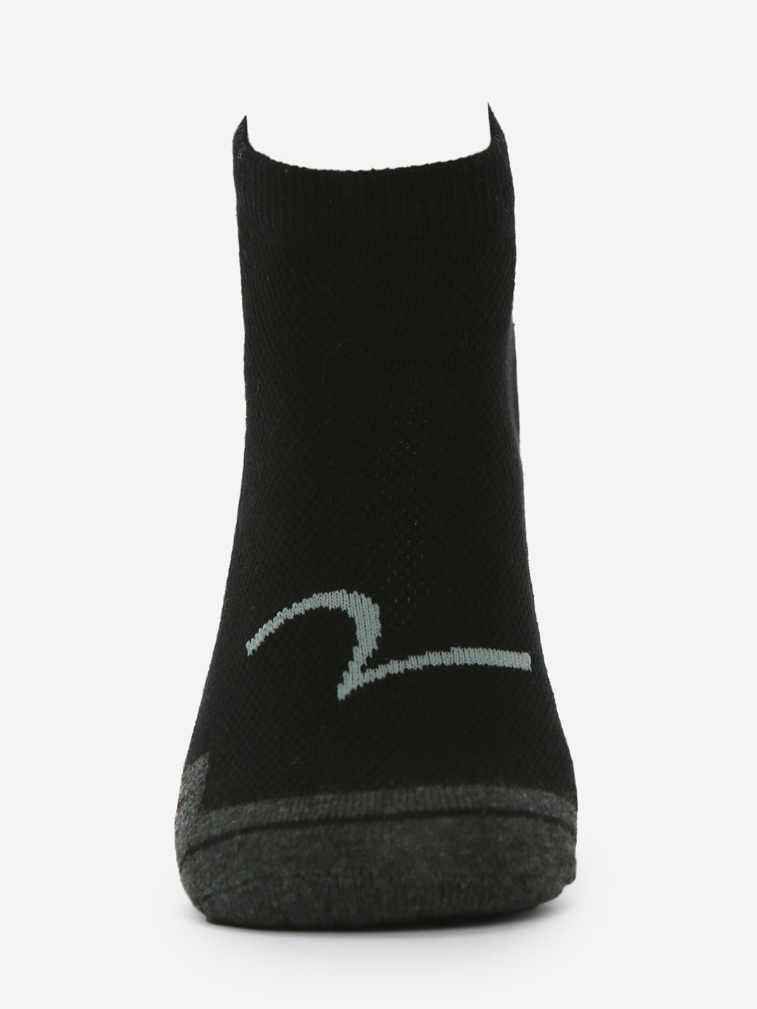 Pack Of 2 Black White Solid Mens Ankle Length Socks