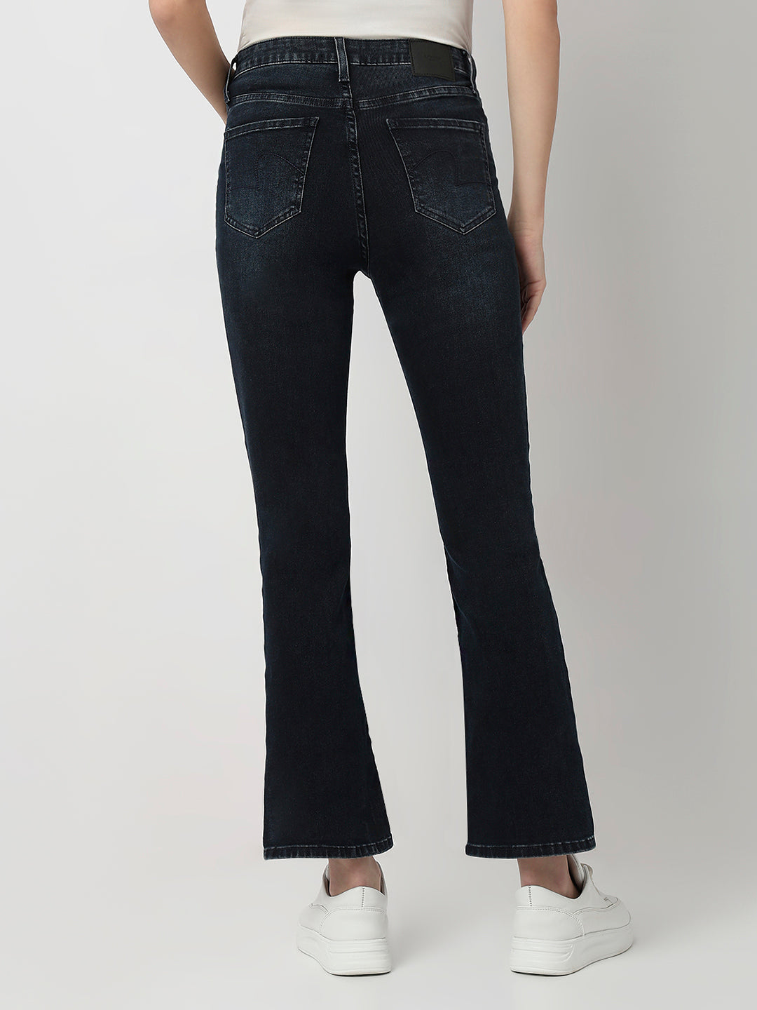 Spykar Dark Indigo High Rise Boot Cut Fit Casual Jeans For Women