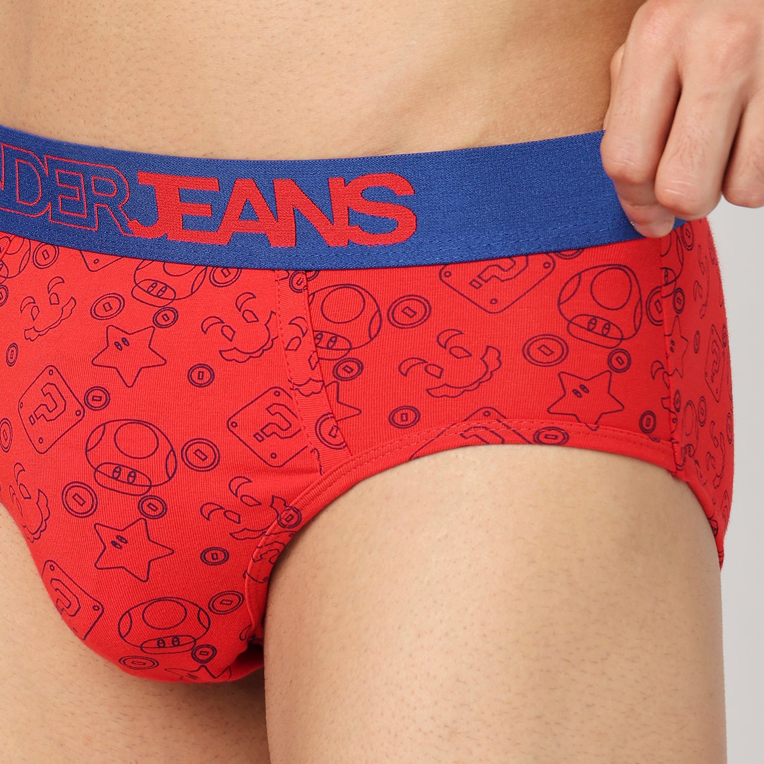 Underjeans Pack Of 2 Cotton Blend Print Mid-Rise Briefs