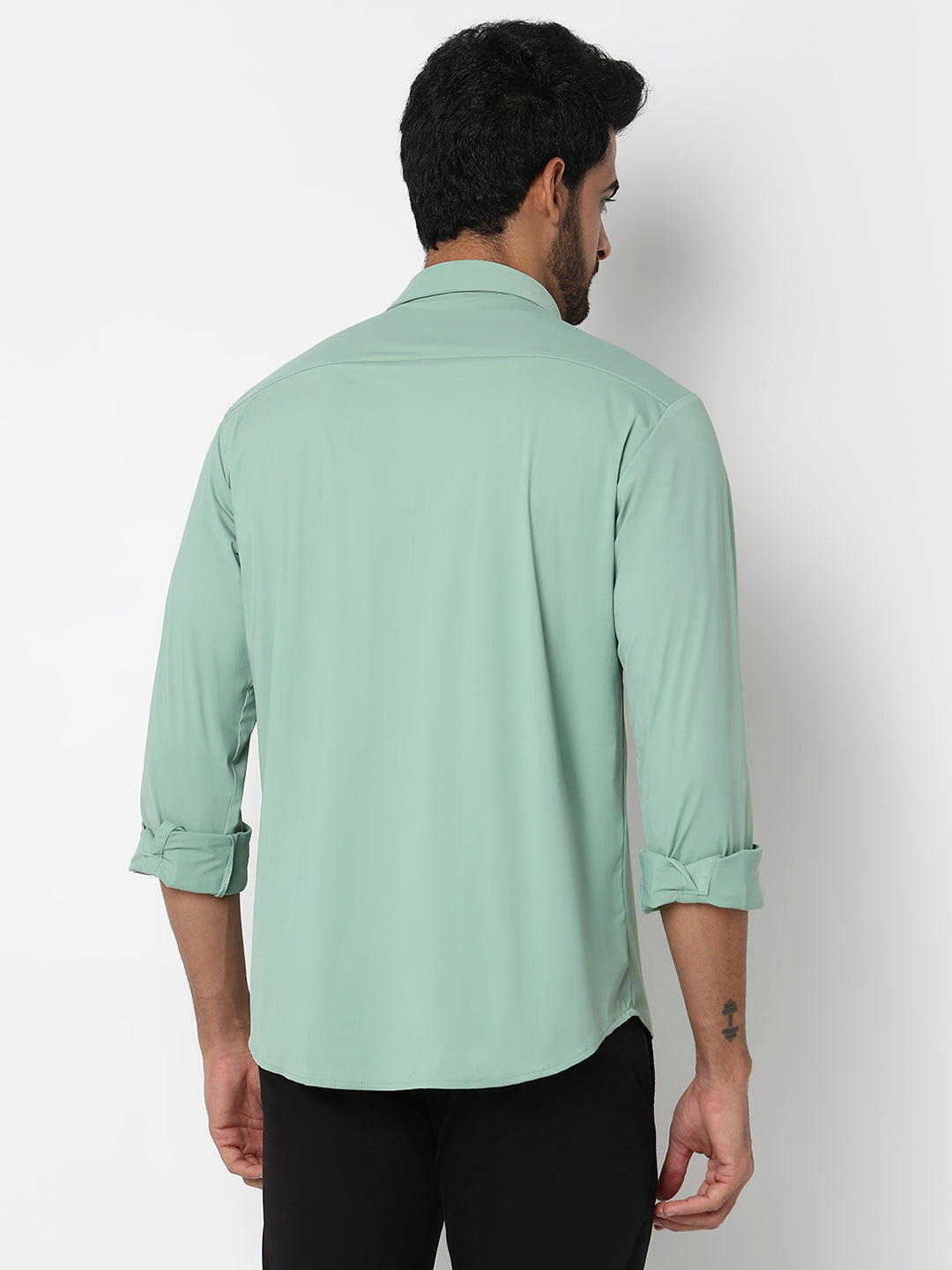 Spykar Granite Green Slim Fit Casual Shirts For Men