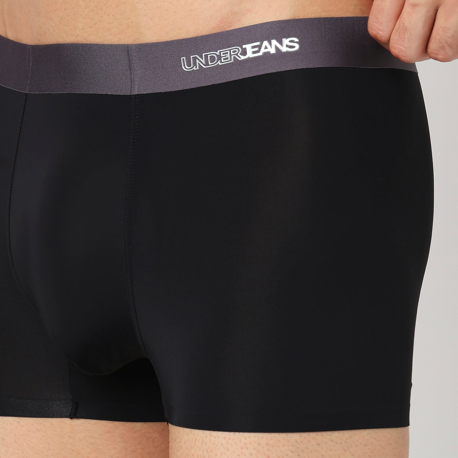 Underjeans Black Nylon Blend Trunk