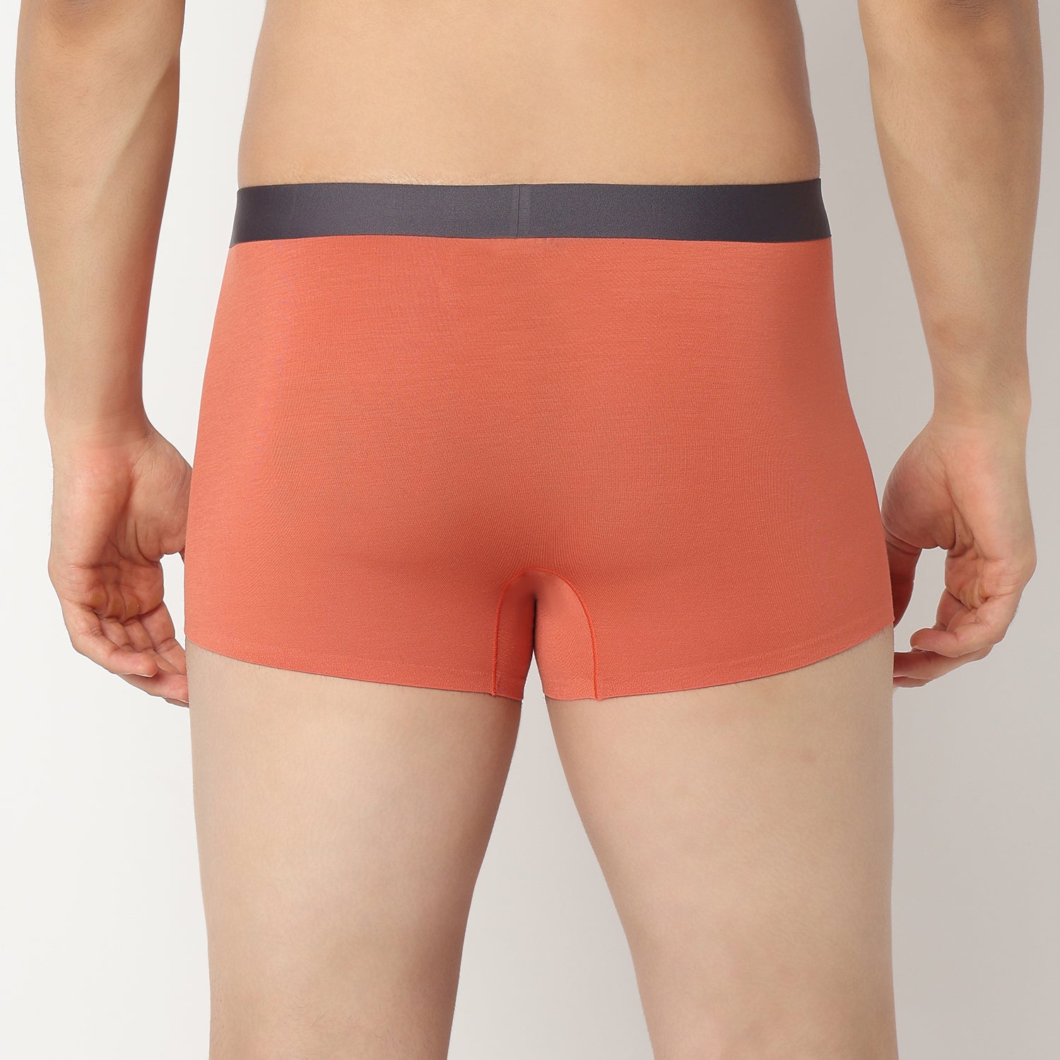 Underjeans by Spykar Men Rust Orange Regular Fit Ultrasoft Trunks