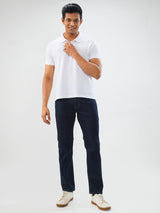 Men Jeans Comfort Fit Raw Blue Mid Rise