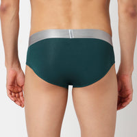 Underjeans Green Cotton Blend Brief