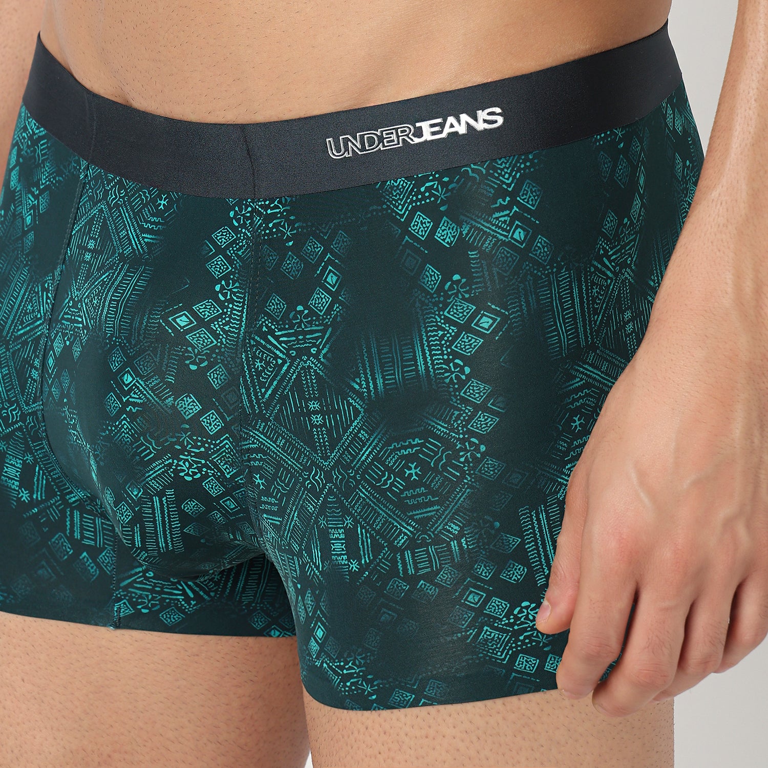 Underjeans Green Nylon Blend Trunk