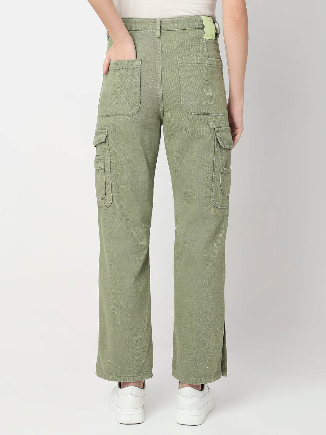 Spykar Sage Green High Rise Straight Fit Casual Jeans For Women