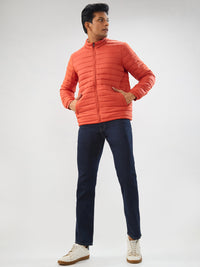 Men Jacket Rust Straight Fit