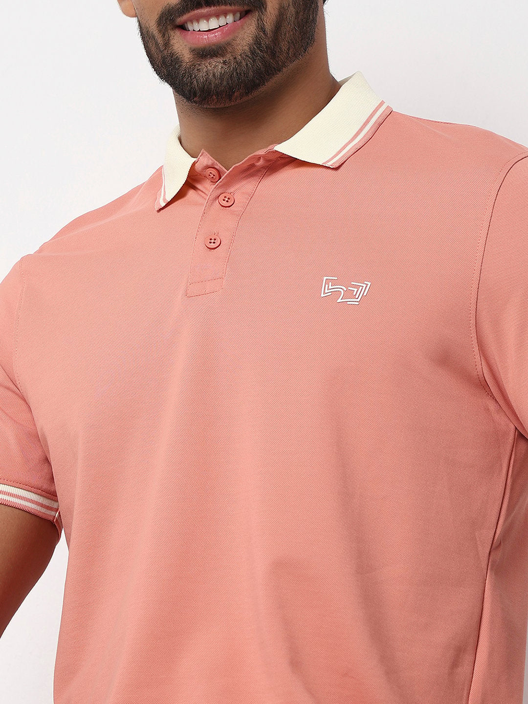 Spykar Onion Pink Slim Fit Casual T-Shirts For Men