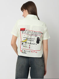 Women Ecru Regular Fit Casual Shirt