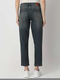 Women Amora Jeans Mom Fit Blue Mid Rise