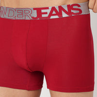 Underjeans Red Cotton Blend Trunk