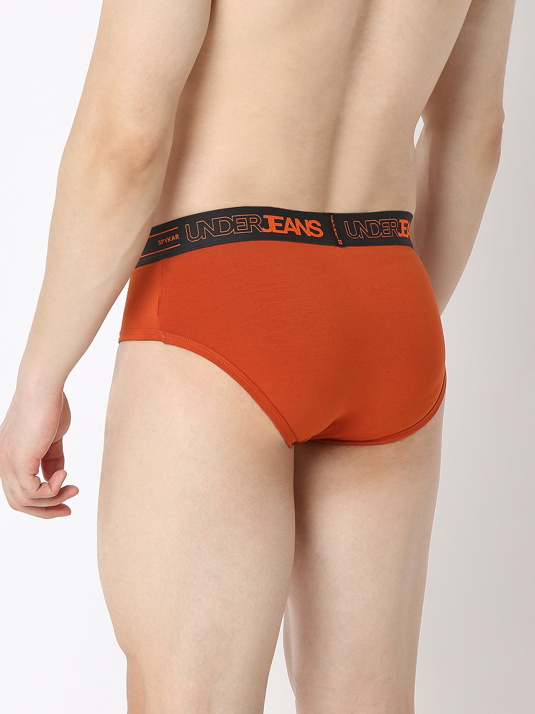 Underjeans By Spykar Men Premium Brunt Orange Brief