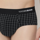 Underjeans Dark Grey Check Ultrasoft Brief