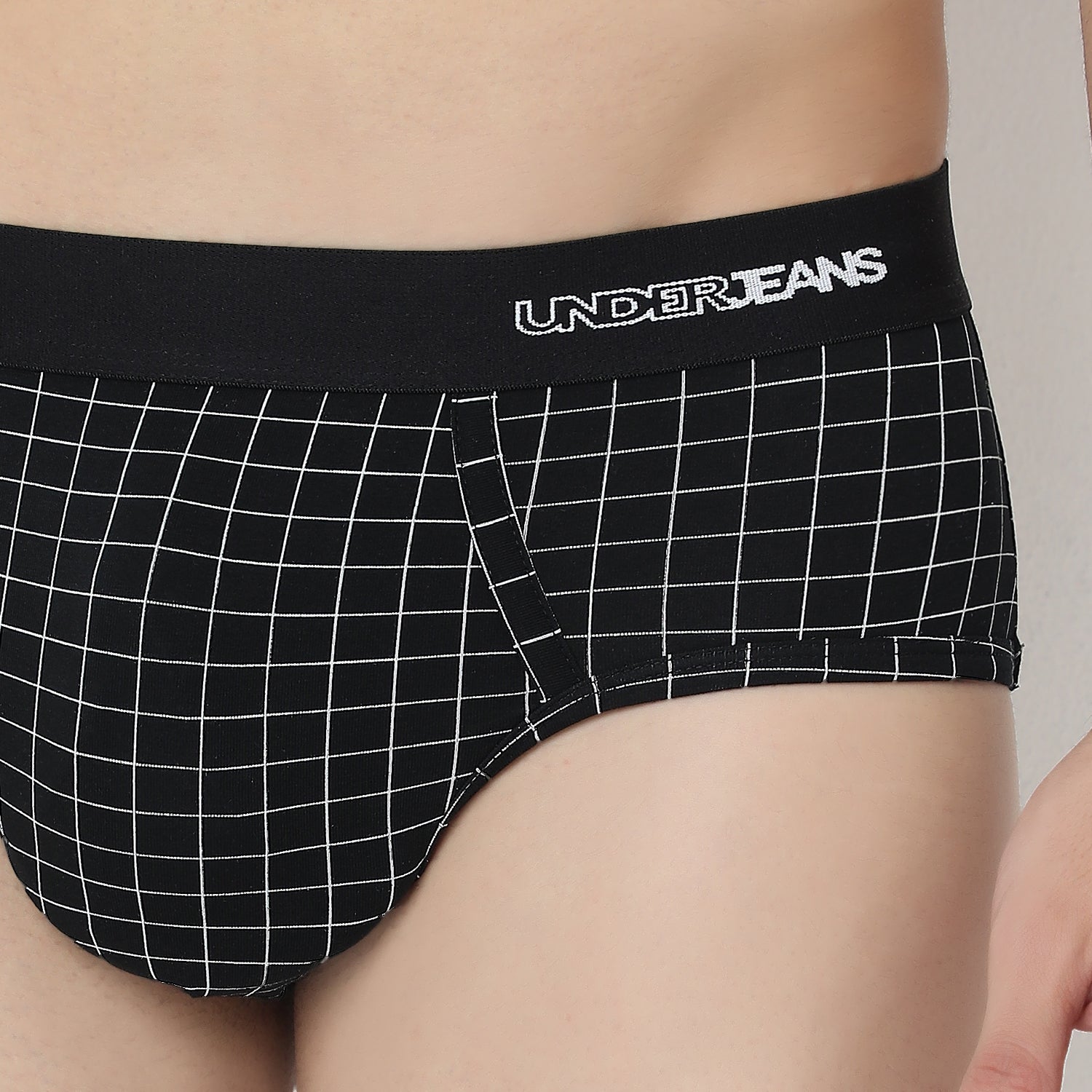 Underjeans Dark Grey Check Ultrasoft Brief