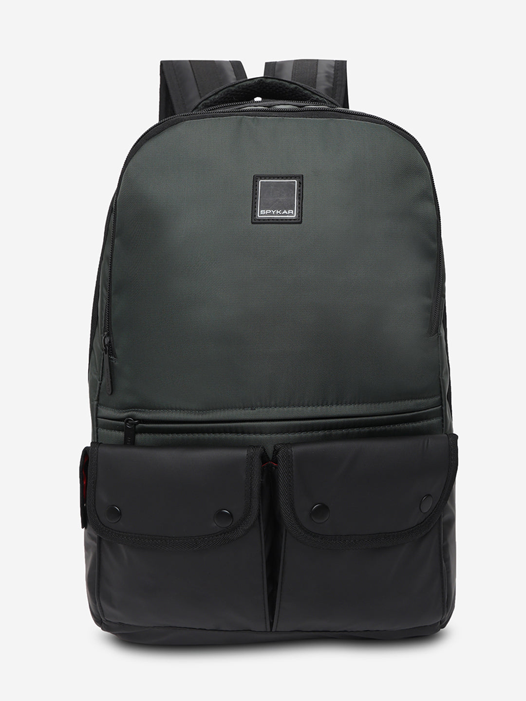 Unisex Black & Olive Polyester Backpack