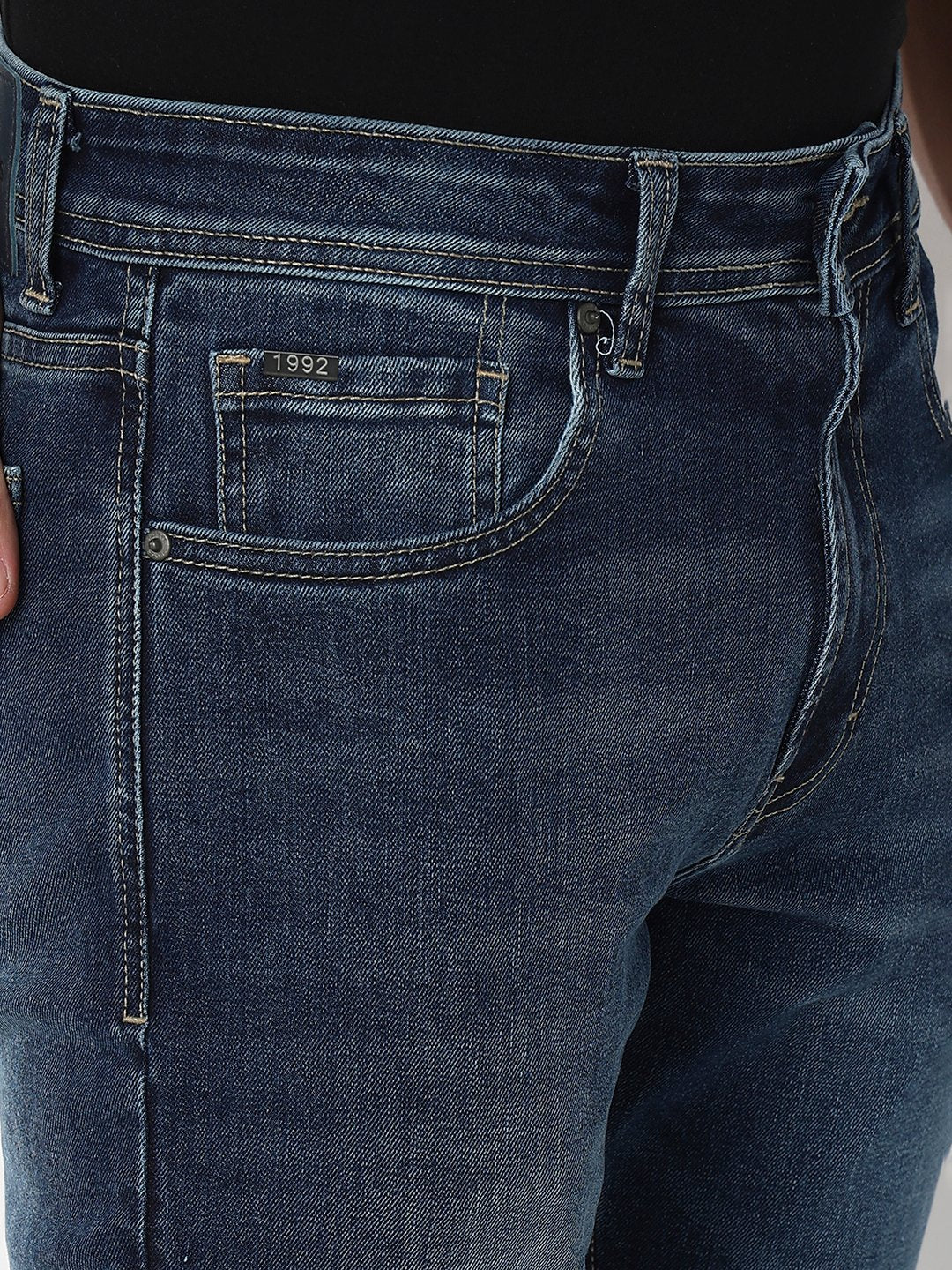 Spykar Mid Blue Mid Rise Comfort Fit Casual Jeans For Men
