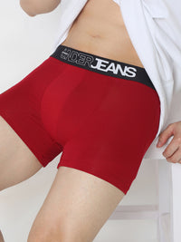 Underjeans Pack Of 2 Black & Maroon Trunk