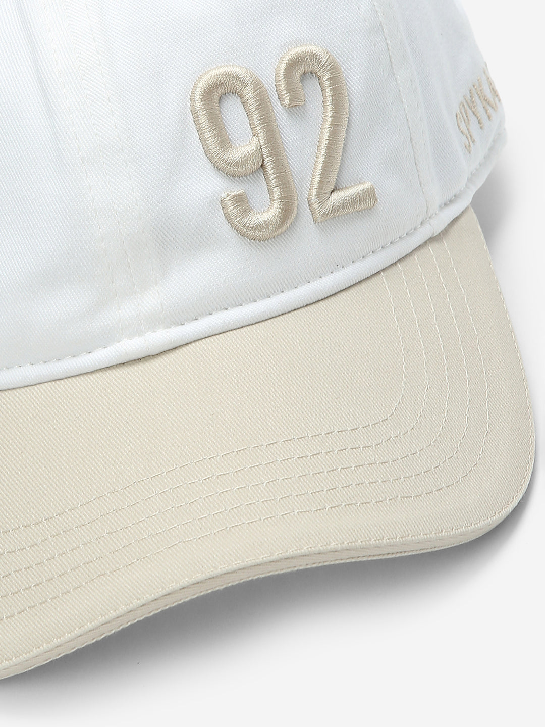 Men White Beige Solid Cap