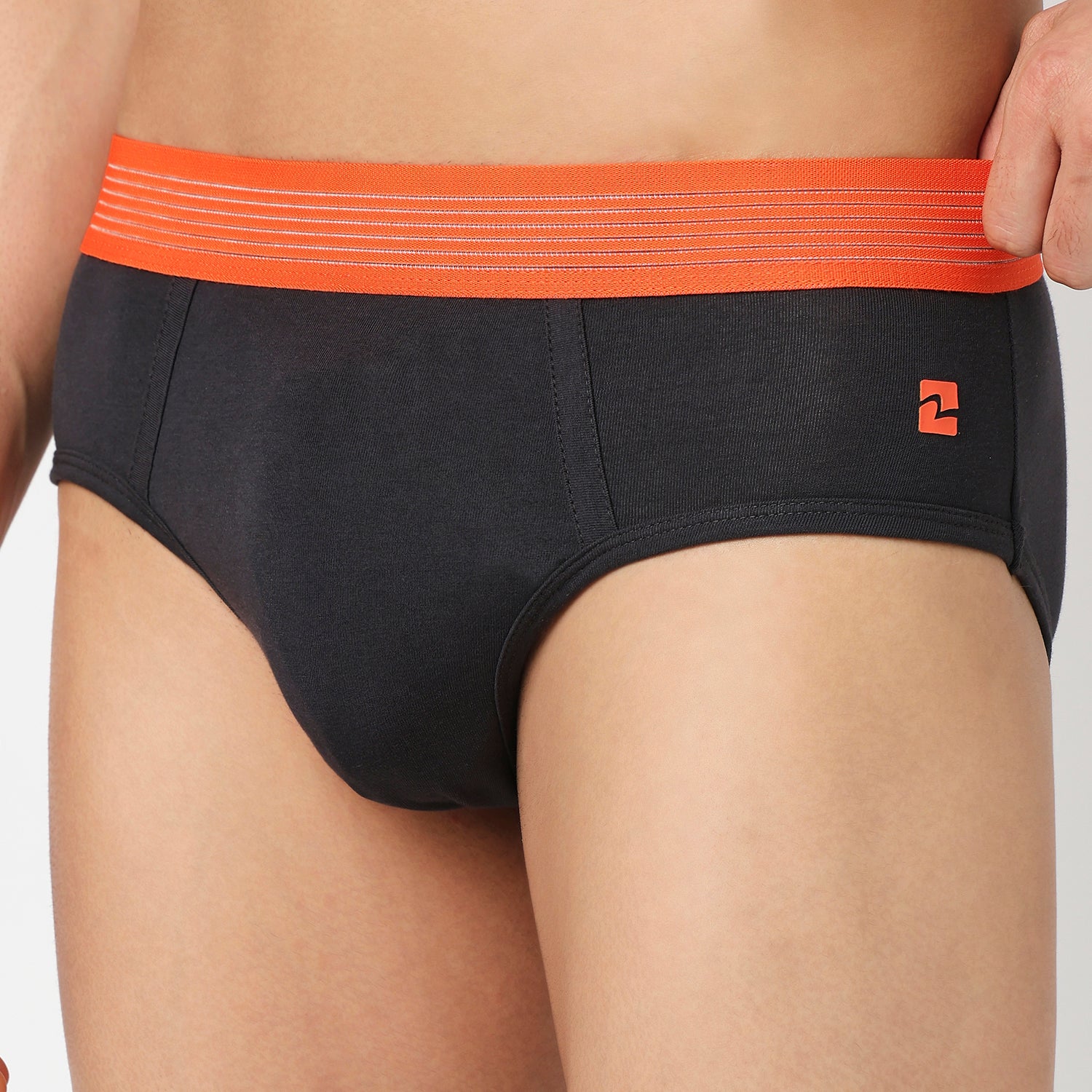 Underjeans Pack Of 2 Cotton Blend Solid Mid-Rise Briefs