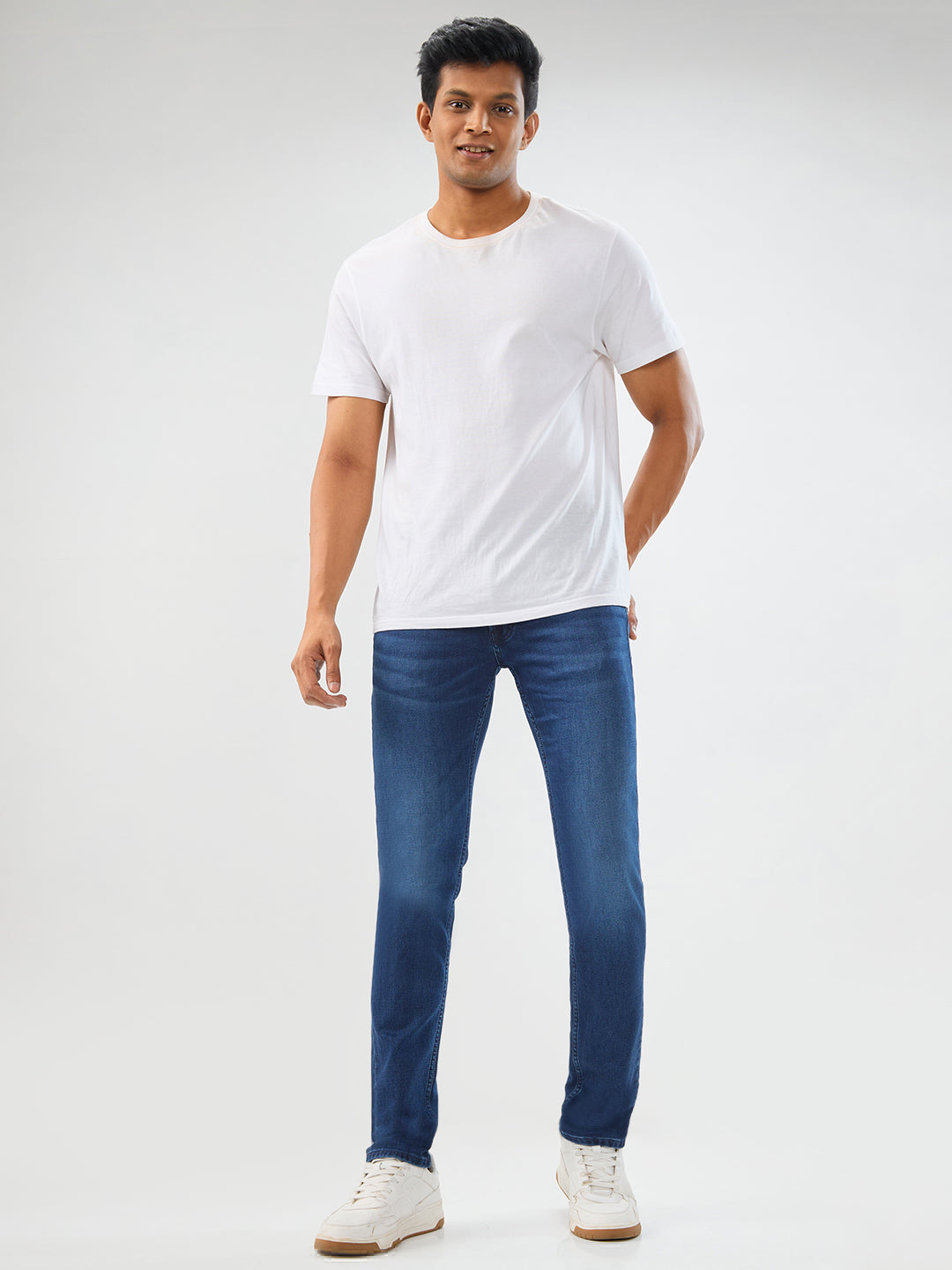 Men Rover Jeans Regular Fit Dark Blue Mid Rise