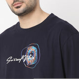 Men T-Shirt Navy Blue Comfort Fit