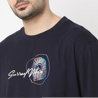 Men T-Shirt Navy Blue Comfort Fit