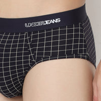 Underjeans Navy Check Ultrasoft Brief