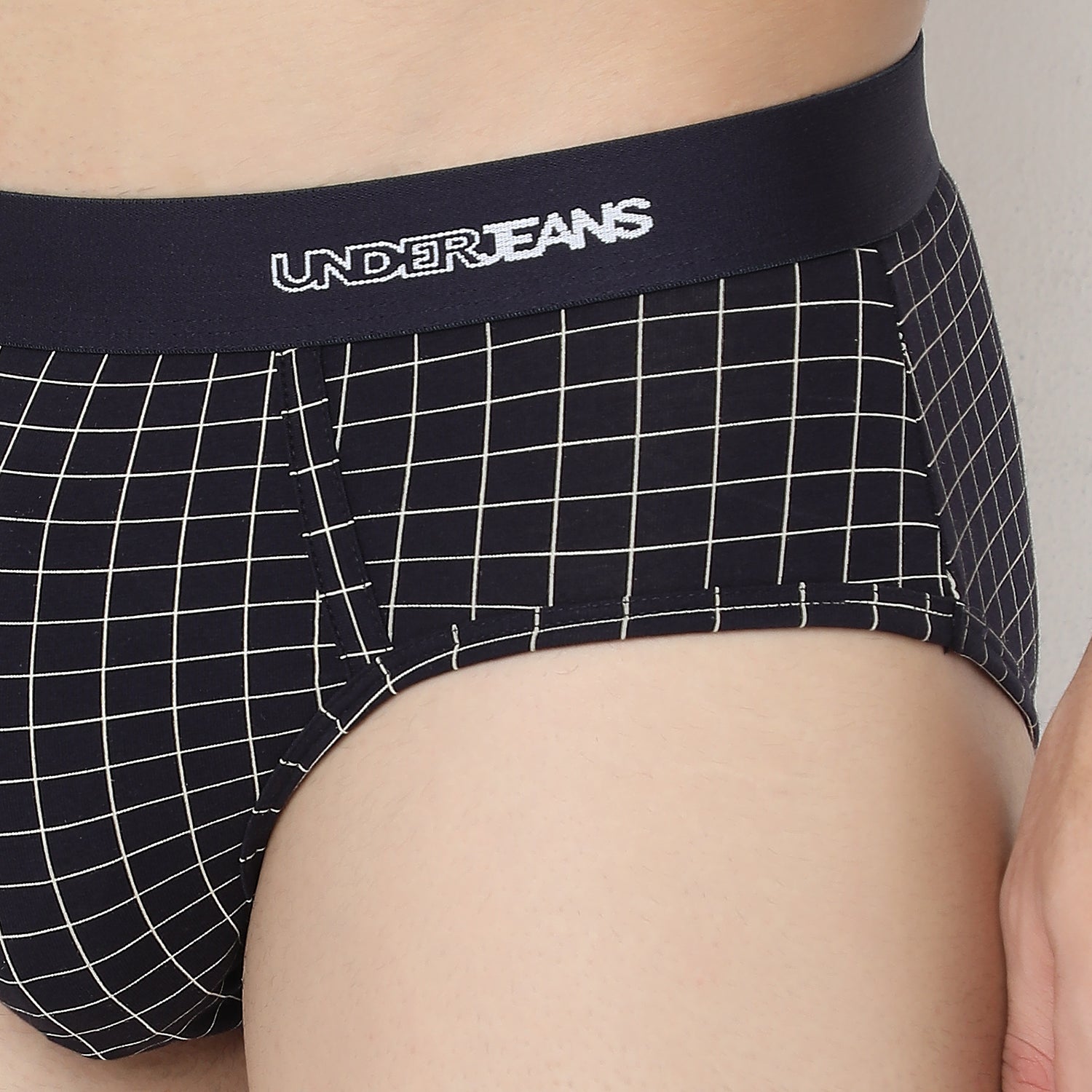 Underjeans Navy Check Ultrasoft Brief