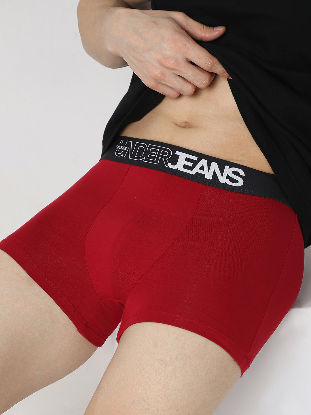 Underjeans by Spykar Men Maroon & DK Grey Trunk