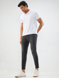Men Kano Jeans Slim Fit Charcoal Black Mid Rise