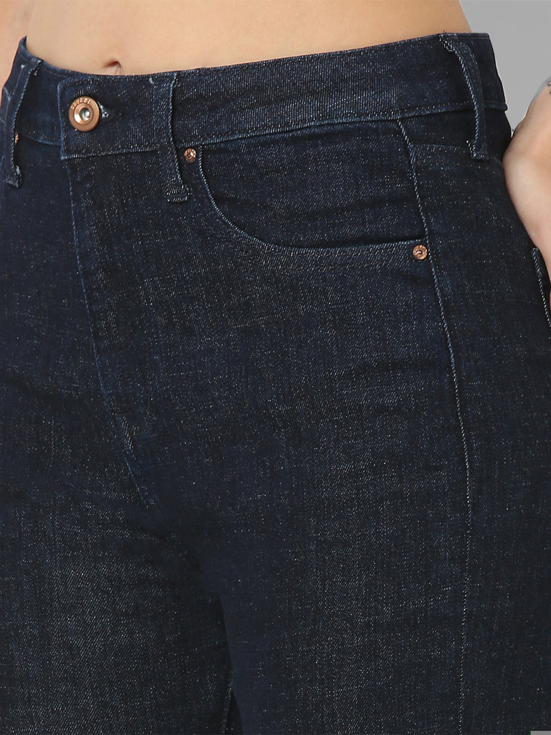 Spykar Dark Blue High Rise Skinny Fit Casual Jeans For Women