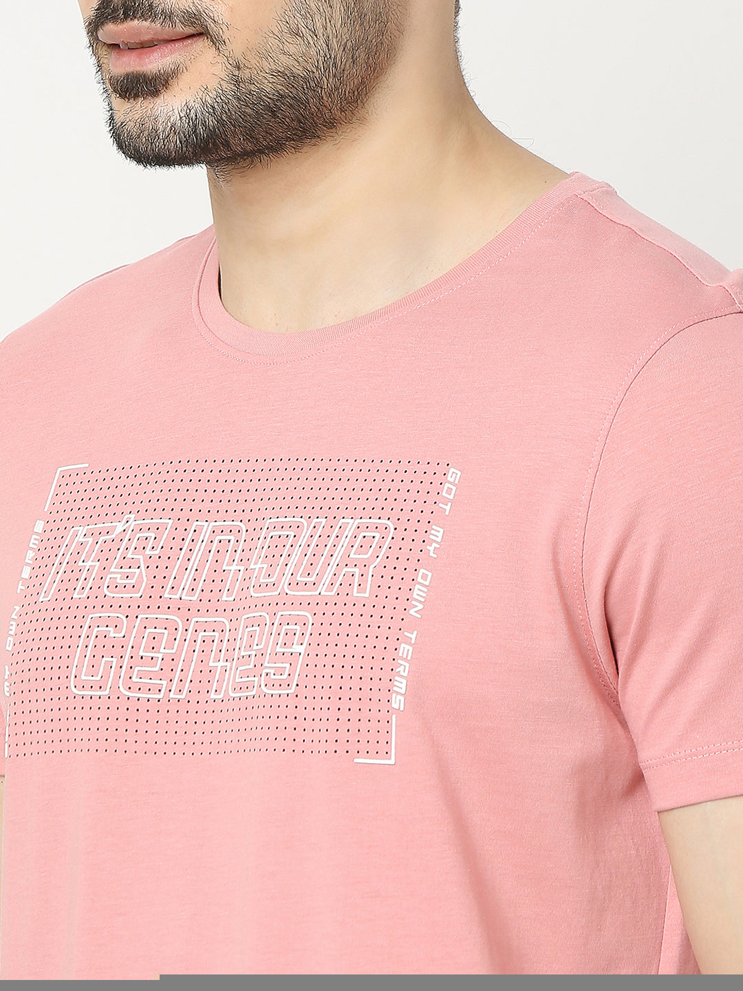 Underjeans by Spykar Men Premium Pink T-shirt