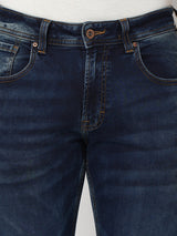 Men Jeans Regular Fit Dark Blue Mid Rise