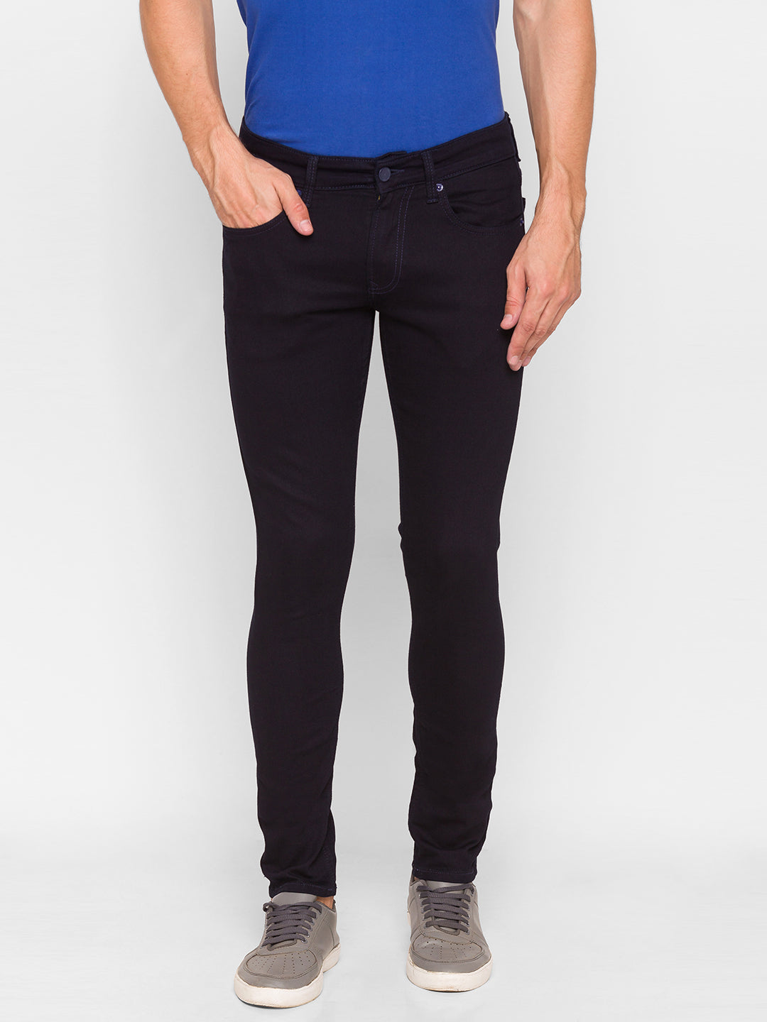 Spykar Blue Cotton Men Jeans (Super Skinny)