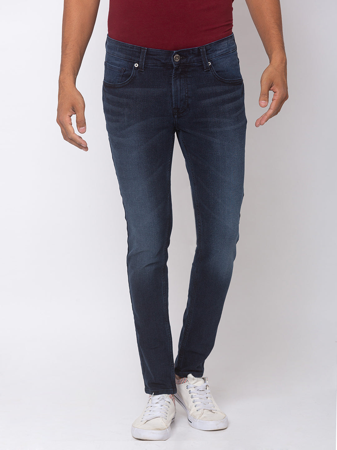 Spykar Dk.Blue Cotton Men Jeans