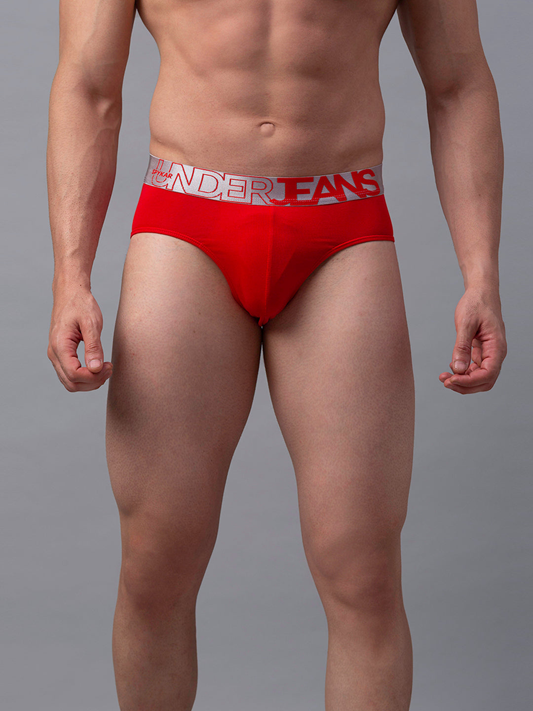 Underjeans By Spykar Men Premium Cotton Blend Red Brief